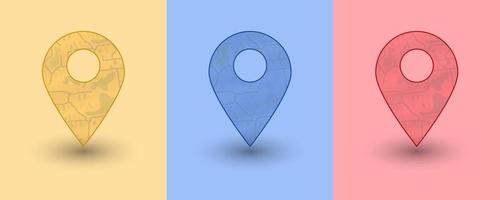 Route Icon Pin location Map Pin, Location Icon Vector Design Bundle