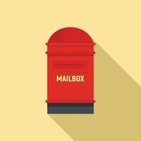 Letter mailbox icon, flat style vector