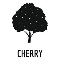 Cherry icon, simple black style vector