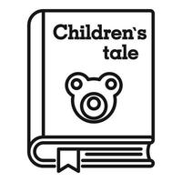 icono de libro de cuentos para niños, estilo de esquema vector