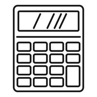 icono de calculadora de lección, estilo de esquema vector