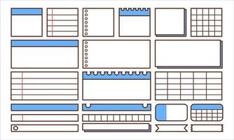 Notebook labels eps 10 vector set