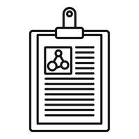 Clipboard learning physics icon, outline style vector