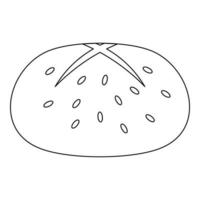 Bread icon, outline style. vector