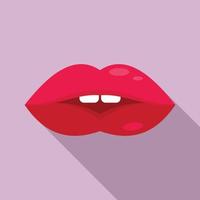 Sensual kiss icon, flat style vector