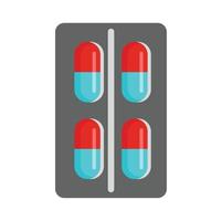 Red blue capsule icon, flat style vector