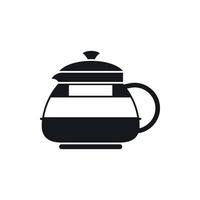 Glass teapot icon, simple style vector