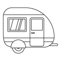 Travel trailer icon, outline style vector