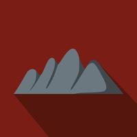 Europe mountain icon, flat style. vector