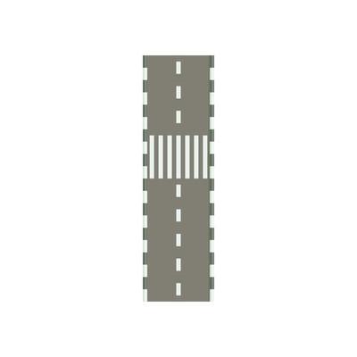 Road with crosswalk icon, cartoon style