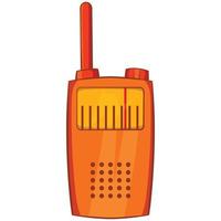 Orange portable handheld radio icon vector