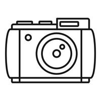 Retro camera icon, outline style vector