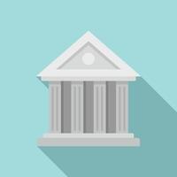 Law building icon, flat style vector