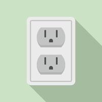 Double power socket icon, flat style vector