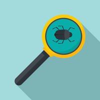 Search computer bug icon, flat style vector