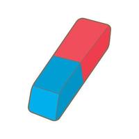 Blue and red rubber pencil eraser icon vector