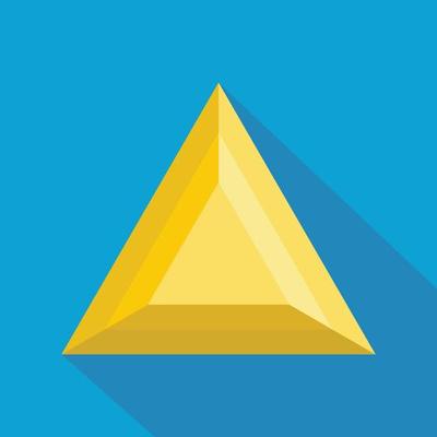Triangular adamant icon, flat style.