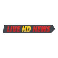 Live hd news icon, flat style. vector