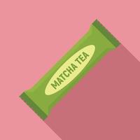 Matcha tea bar icon, flat style vector