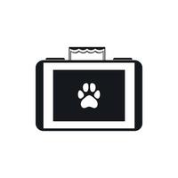 Suitcase for animals icon, simple style vector