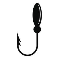 Small fish hook icon, simple style vector