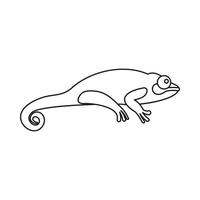 Chameleon icon, outline style vector