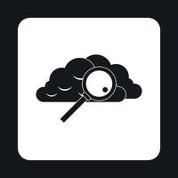 buscar archivos en el icono de almacenamiento en la nube, estilo simple vector