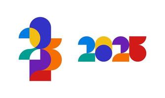 2023 new year modern colorful illustration with simple shapes for calendar or greeting card vector