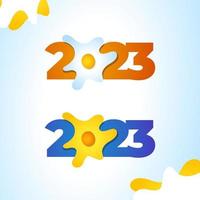 Ilustración colorida moderna de año nuevo 2023 con formas simples para calendario o tarjeta de felicitación vector