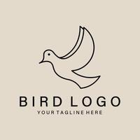 logotipo de pájaro, logotipo de arte de línea, icono y símbolo, diseño de ilustración vectorial vector
