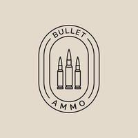 Bullet line art logo, icon with emblem  and symbol, vector illustration design