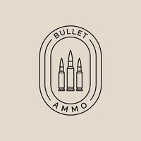 Bullet line art logo, icon with emblem  and symbol, vector illustration design