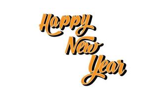 simple happy new year writing design, happy new year vector