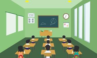 animation design of students studying in class, students studying in class, school class vector