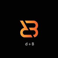 simple d and B letter logo designs suitable for brand and product logos, d and B logos, d and B letter logos vector