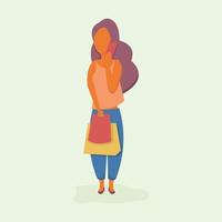 illustration flat design people shopping with talk with phone vector