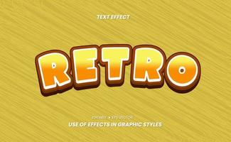 efecto de texto de estilo de diseño retro vector