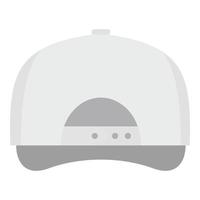 icono de espalda de gorra de béisbol blanca, estilo plano. vector