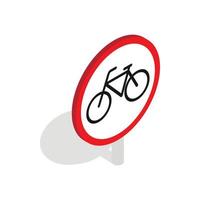 Bicycle sign icon, isometric 3d style vector