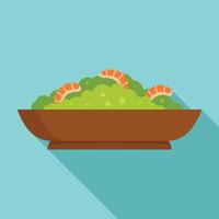 Cactus shrimp icon, flat style vector