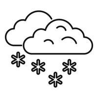 Zero temperature blizzard icon, outline style vector