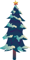 Decorated christmas tree Flat style  illustration. png