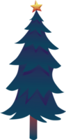 Decorated christmas tree Flat style  illustration. png