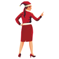 People smile woman with hat happy Full length celebration on Christmas PNG Flat Design