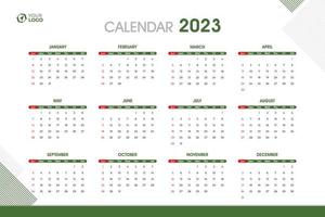 2023 Calendar Template, editable vector