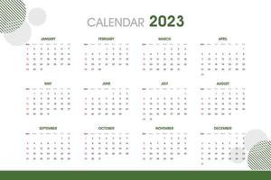 2023 Calendar Template, editable vector