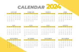 2024 Calendar Template, editable vector