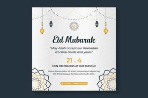 Islamic eid celebration social media post template vector