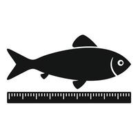 icono de longitud de peces de granja, estilo simple vector