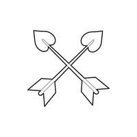 Cross arrows icon, outline style vector